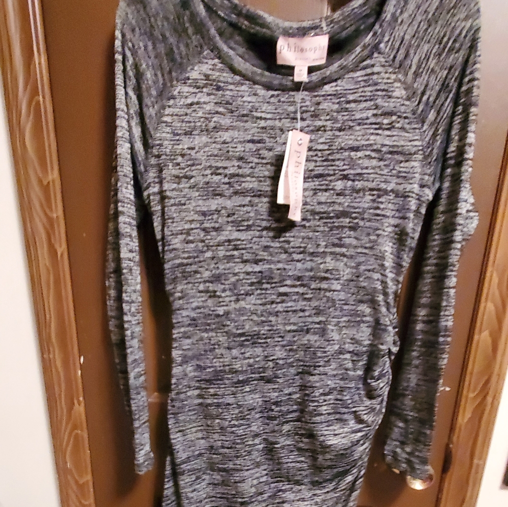 Philosophy Black Grey Fitted Dress